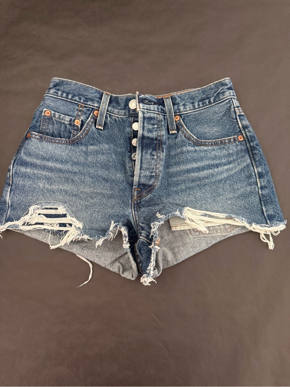 Levi's Distressed Cutoff Denim Shorts - Blue